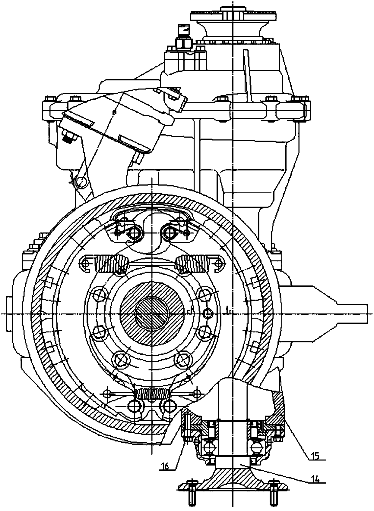 Penetrating shaft unit structure