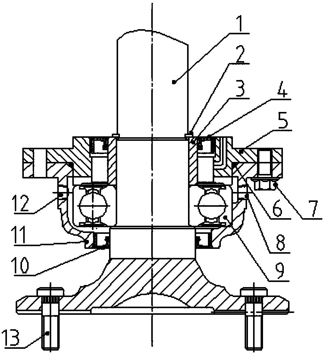 Penetrating shaft unit structure