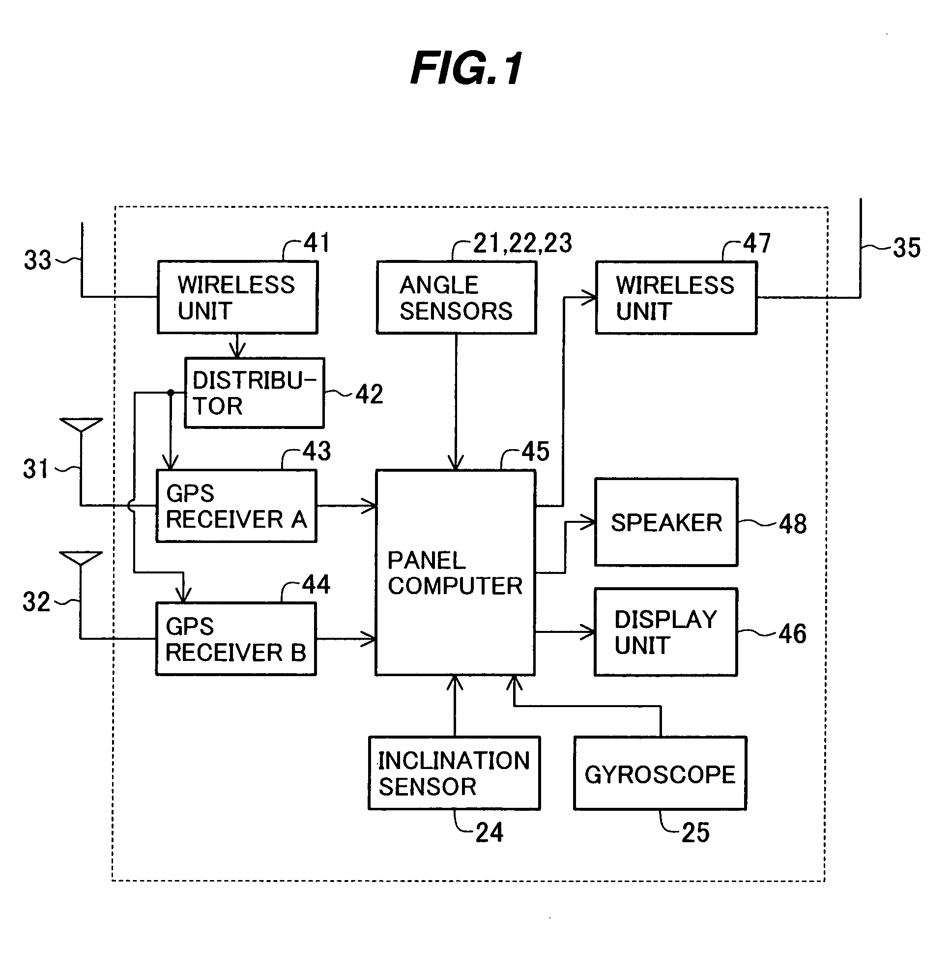 Position measuring system for working machine