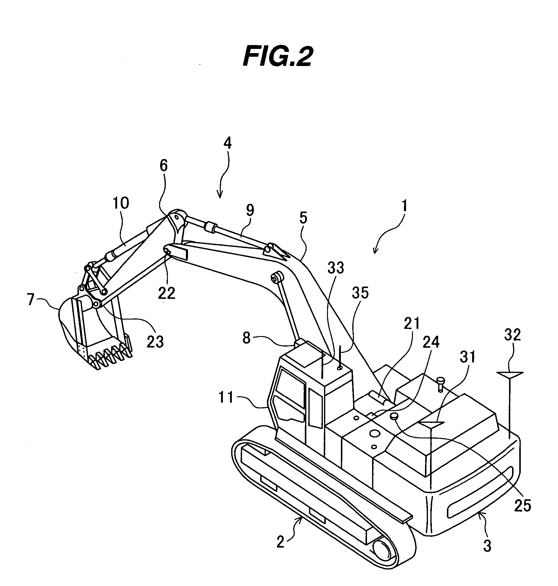 Position measuring system for working machine