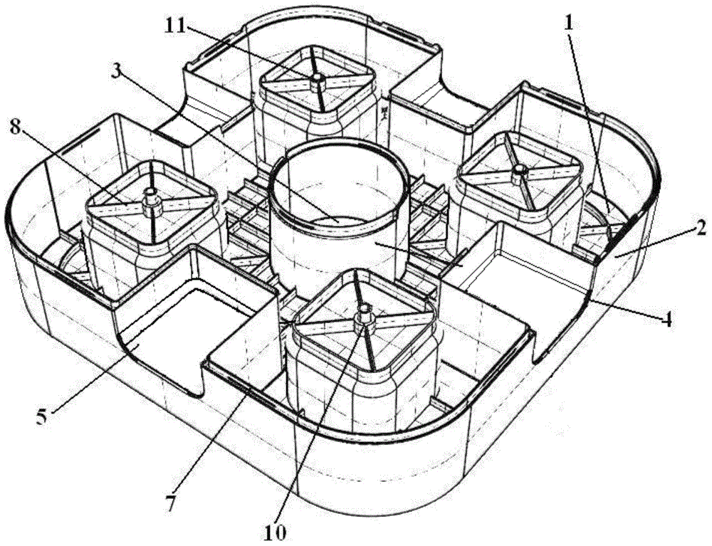 Square all-purpose building block used for outdoor building block