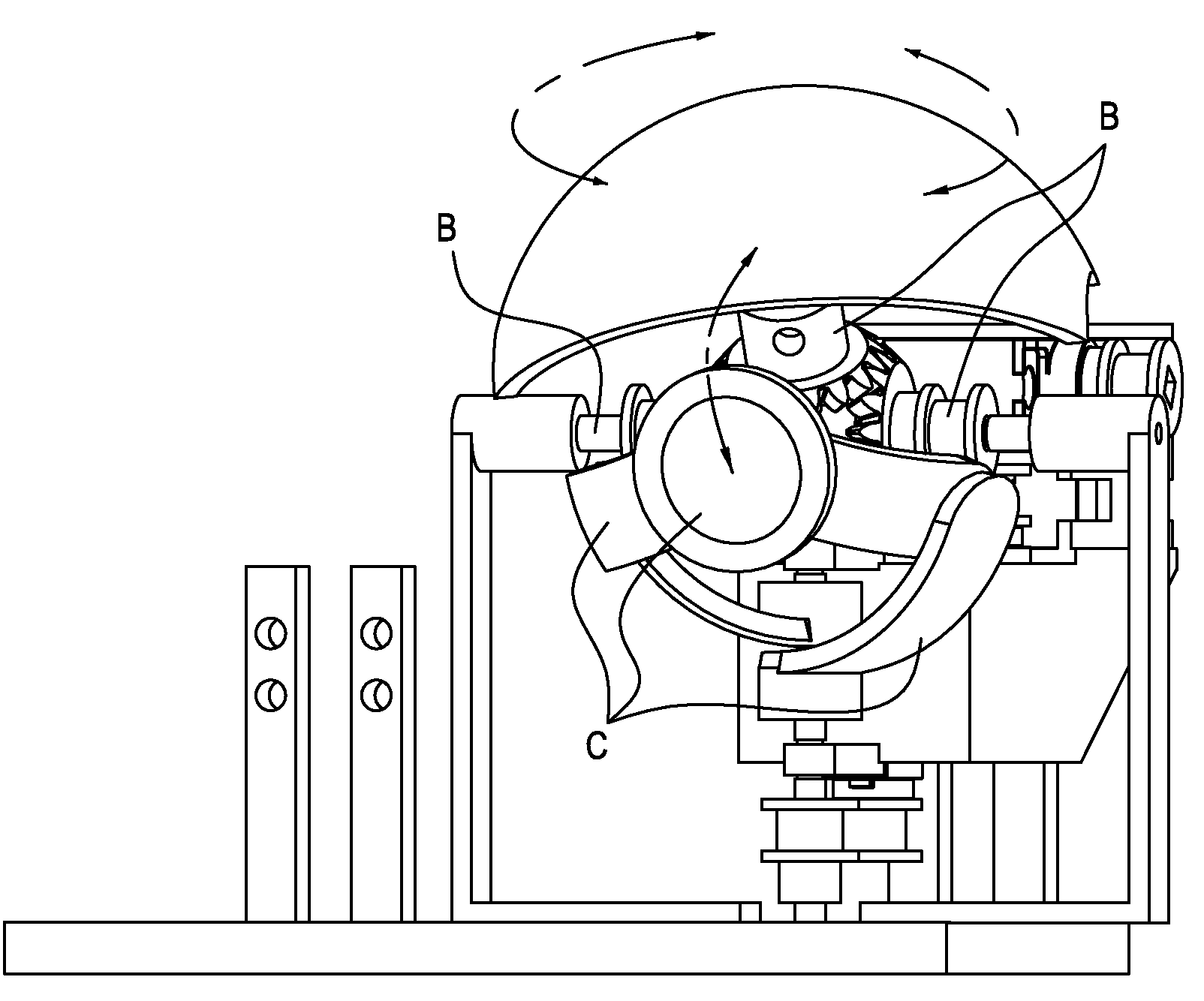 Curved surface actuating mechanism and doll using the same