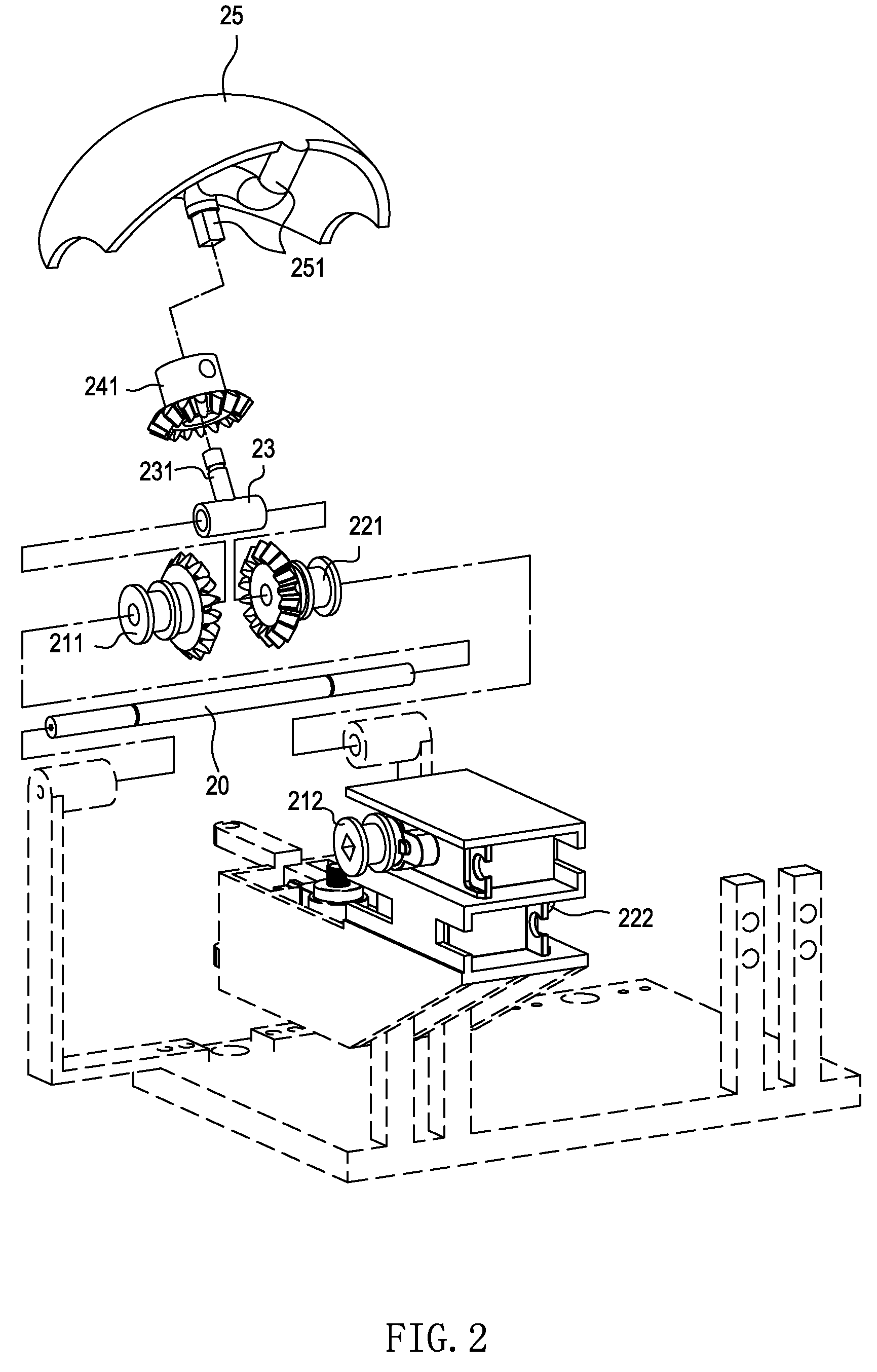 Curved surface actuating mechanism and doll using the same