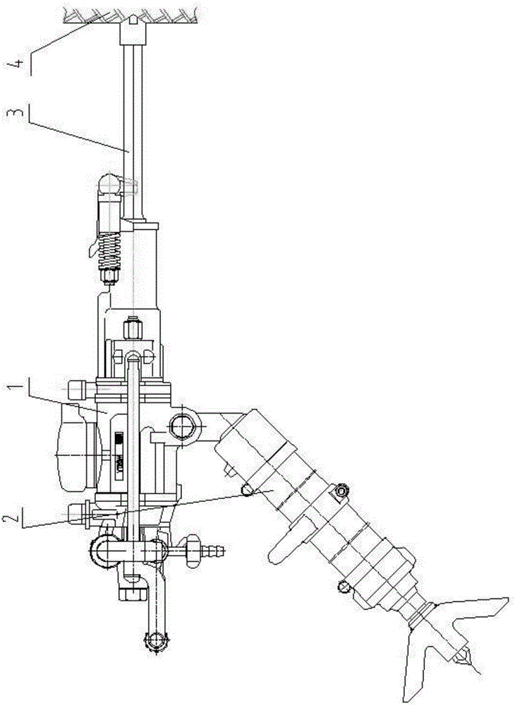 Oil-mist-free energy-saving and low-consumption pusher leg drill