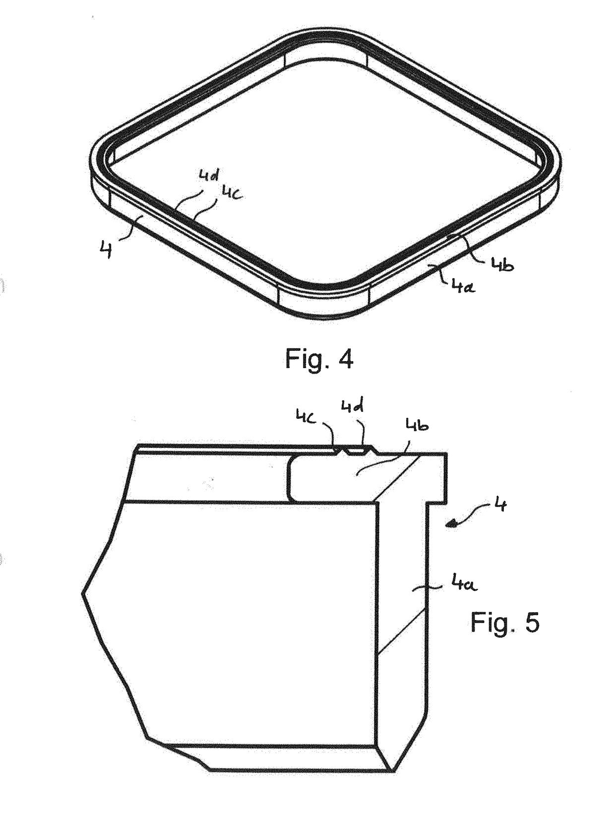 Lid assembly for a packing container, packing container with such a lid assembly, and method for manufacturing same