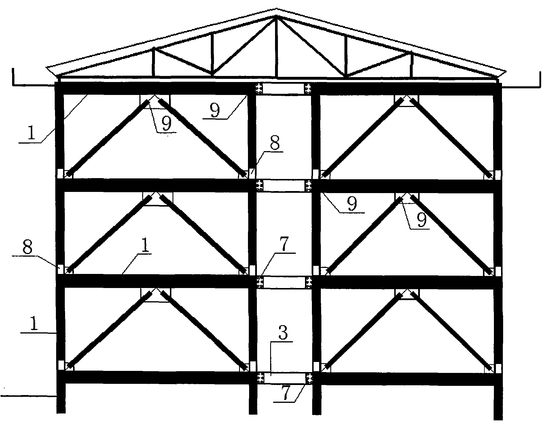 Country prefabricated steel structure residence system and construction method thereof