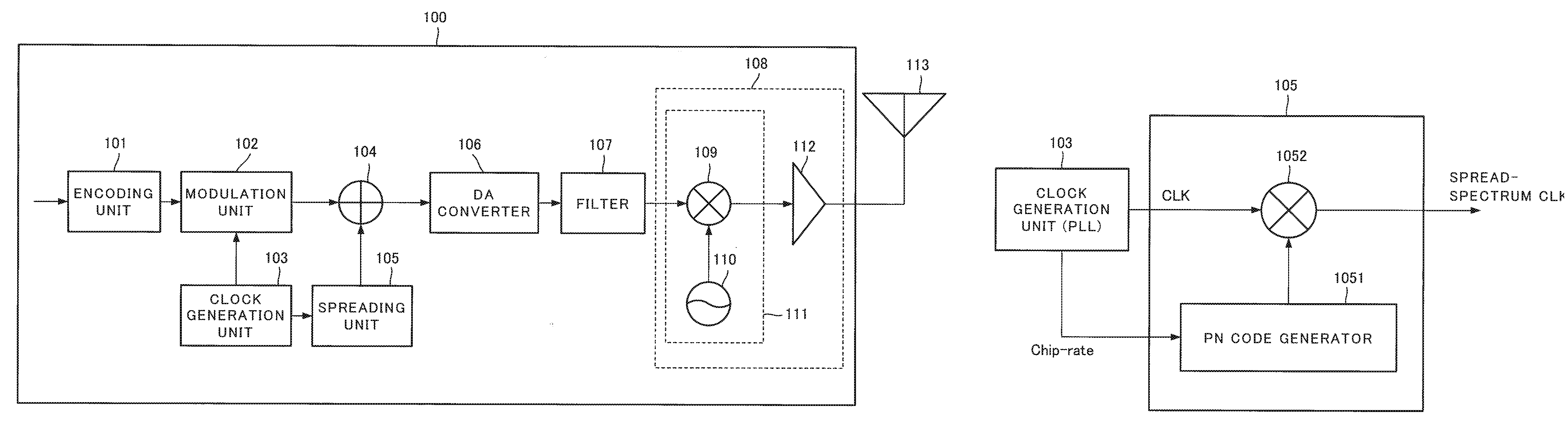 Wireless transmission device, wireless reception device, wireless communication system, and wireless communication method