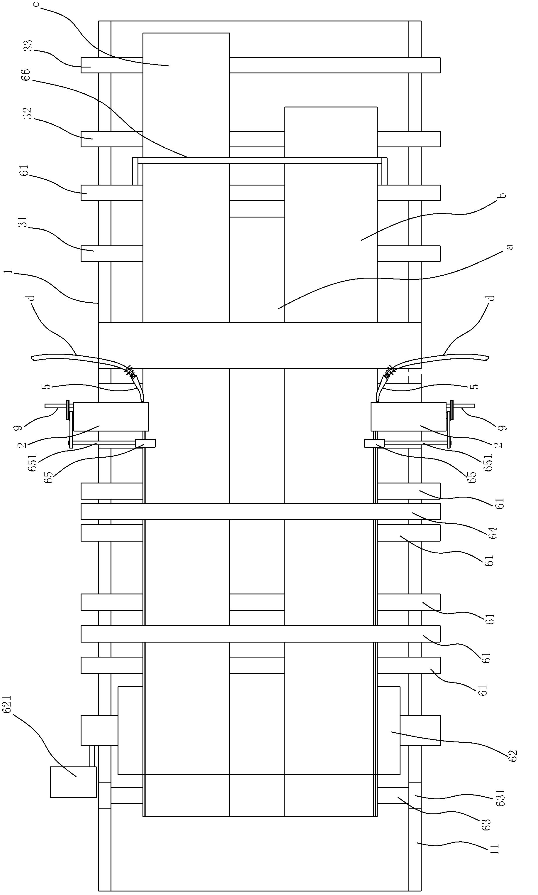 Continuous fabric strap sewing and edge-covering device