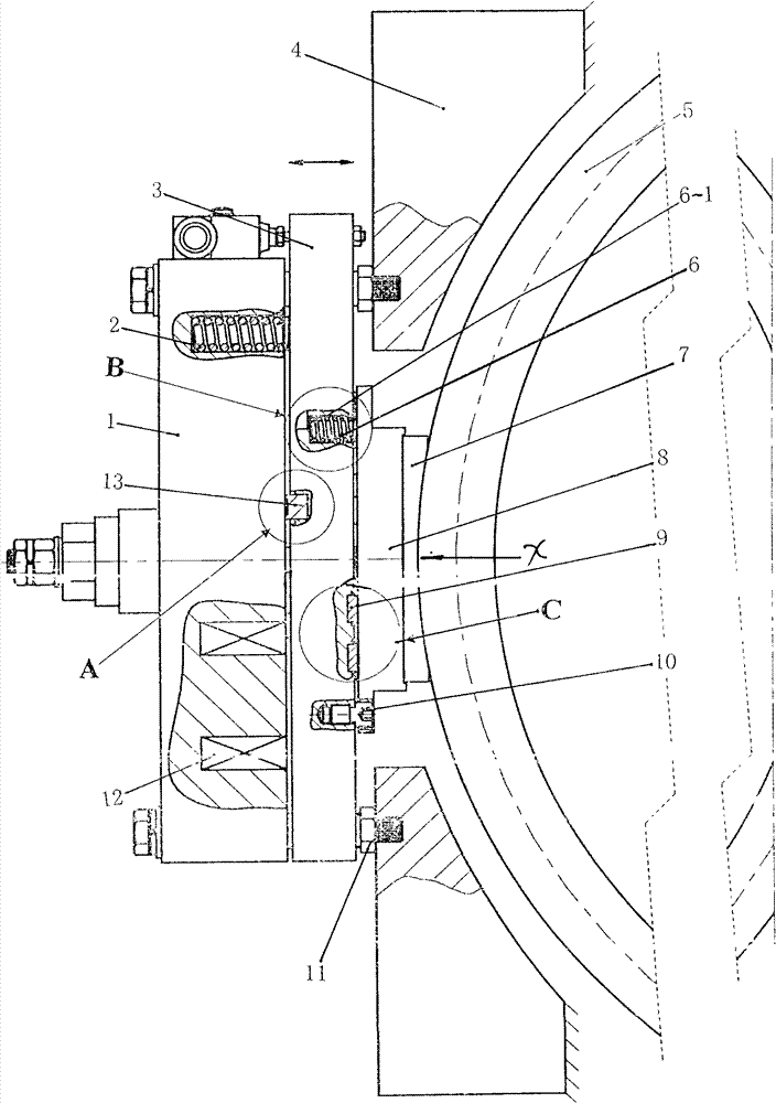 Safety brake of elevator tractor