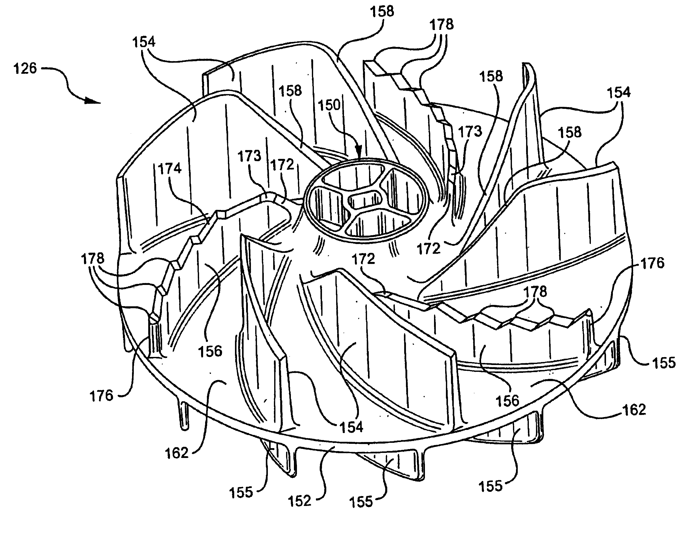 Impeller for use with portable blower/vacuums