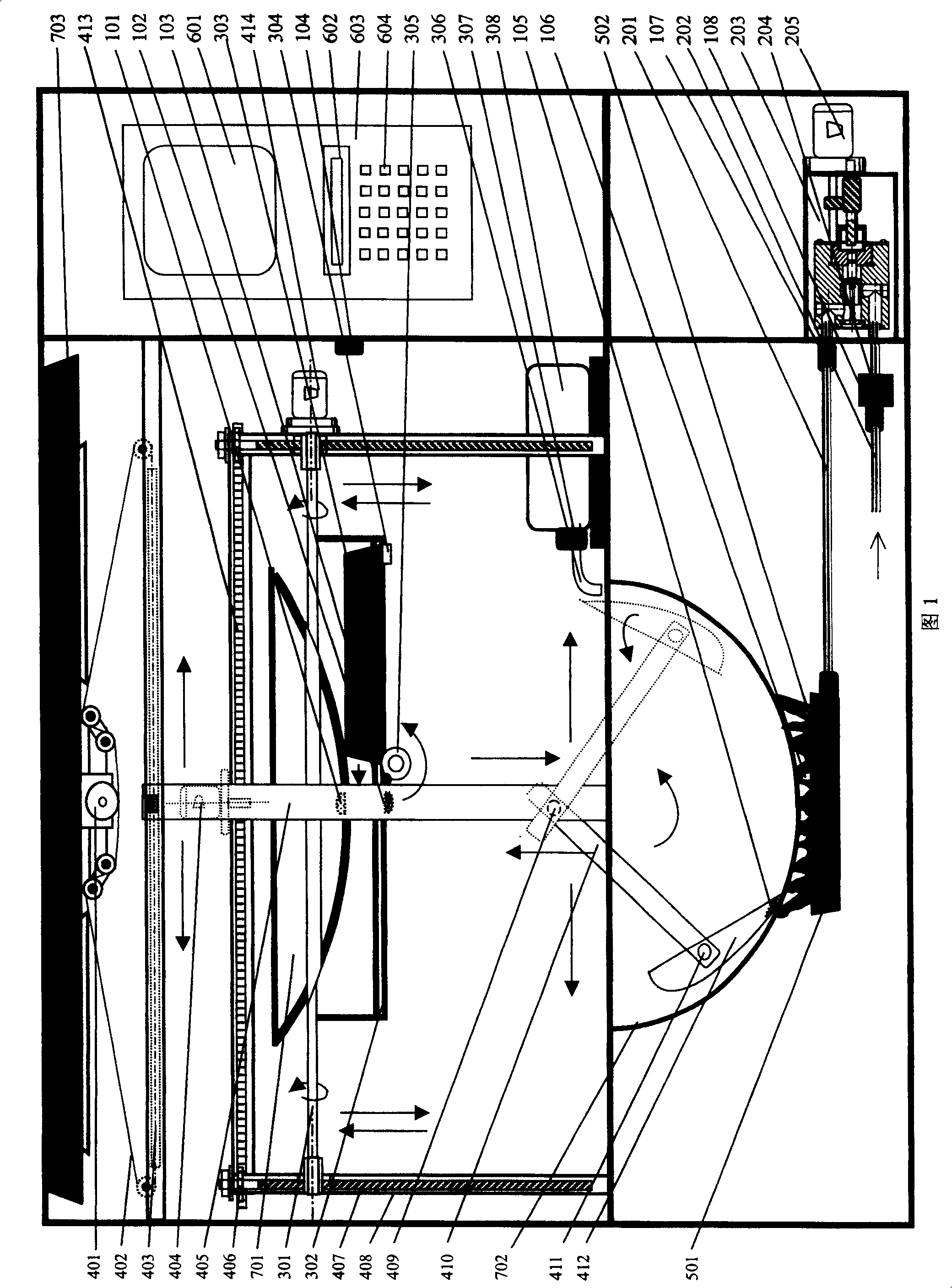 Automatic turning system of cooking machine and cooking machine