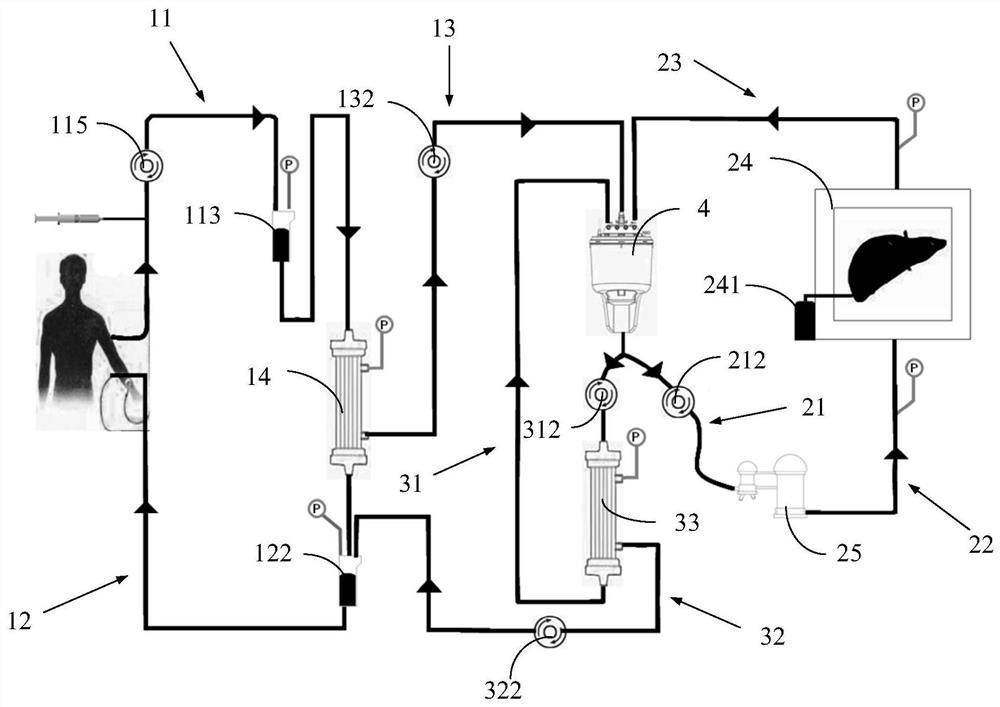 Whole liver bioartificial liver support system dedicated tubing