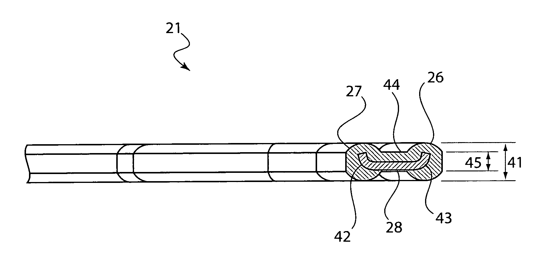 Two-lip rubber seal with reinforcement