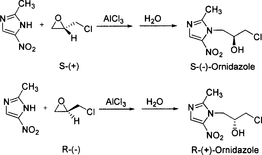 Preparation method for optical enantiomer of ornidaxole