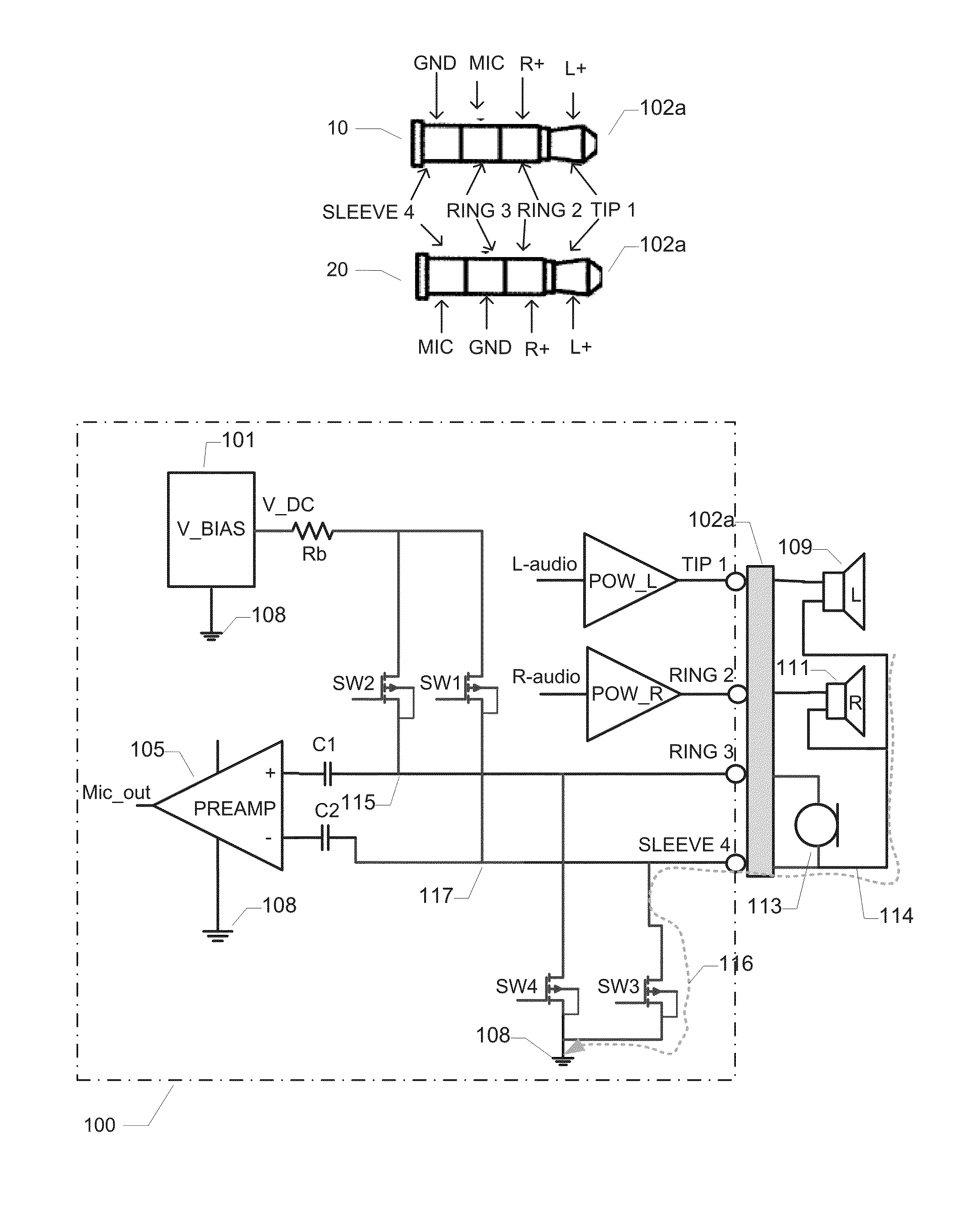 Headset amplification circuit with error voltage suppression