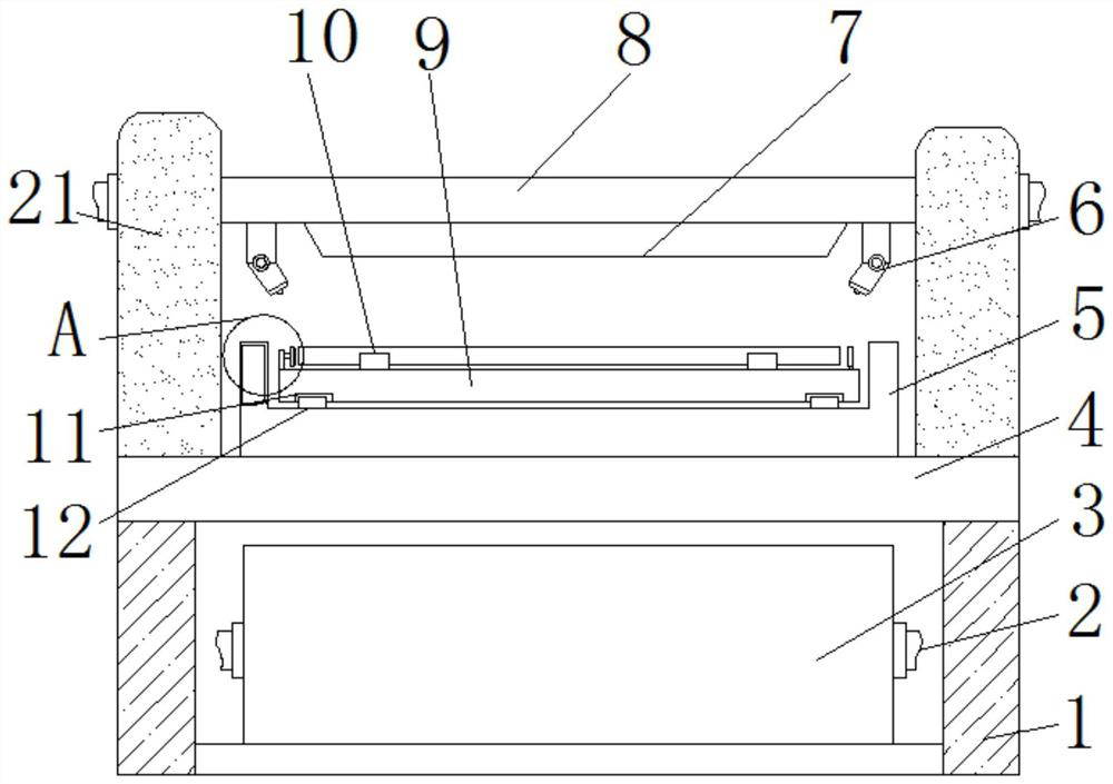 Dust fall type surface waste removing device for building construction formwork recycling