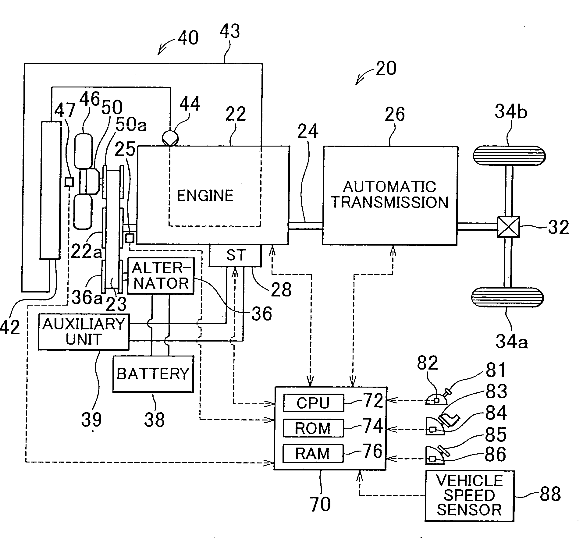 Control Device for Vehicle, Control Method for Vehicle, and Method for Estimating Power Consumption of Cooling Fan