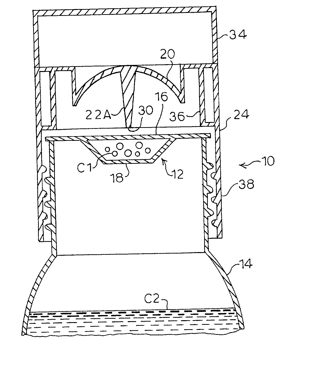 Two-compartment container