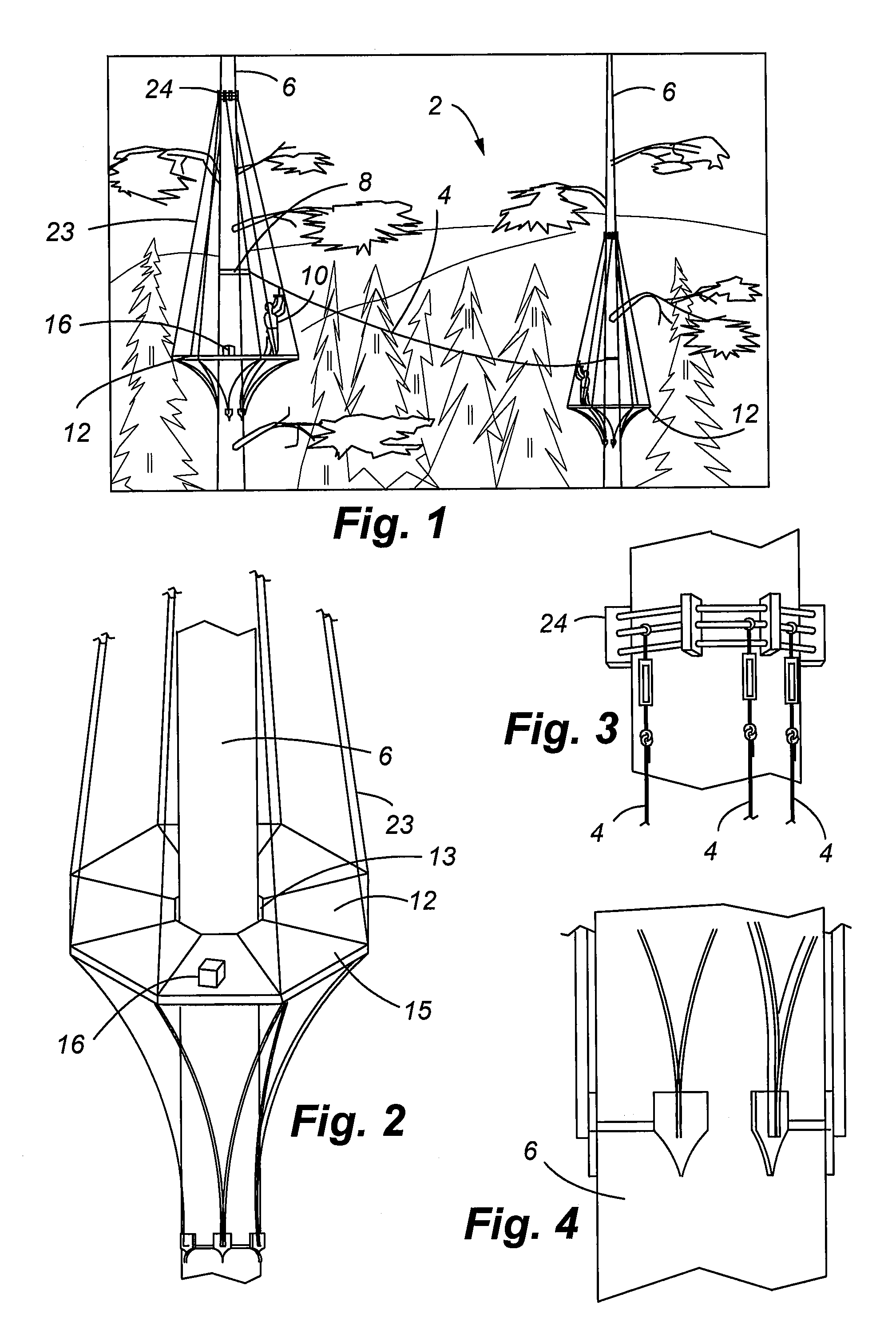 Method and system for transporting a person between a plurality of fixed platforms