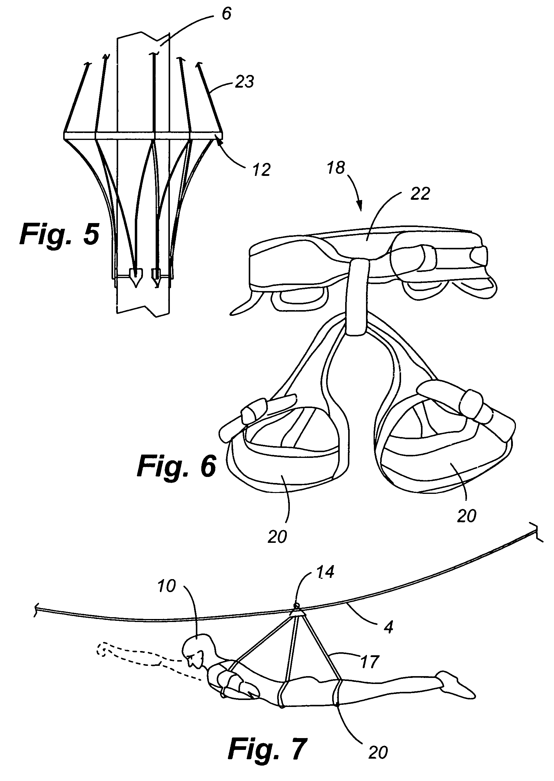 Method and system for transporting a person between a plurality of fixed platforms