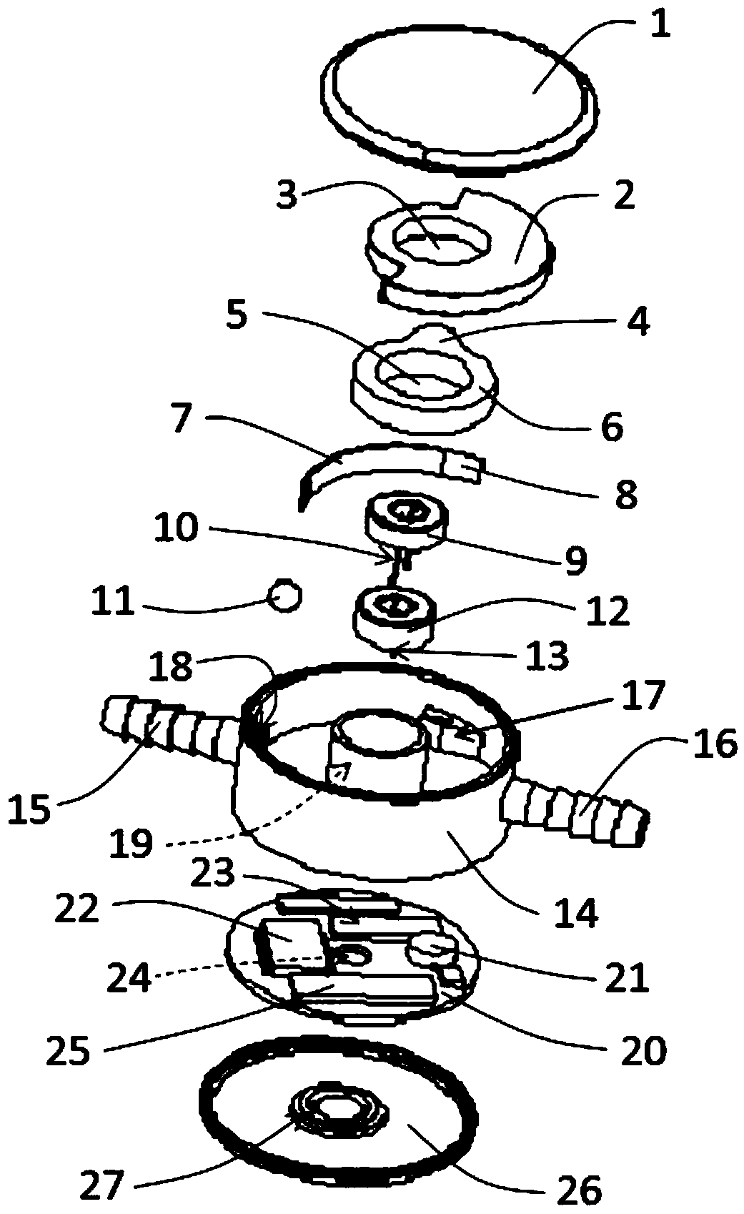 Self-powered valve adjustable in pressure difference for surgery department