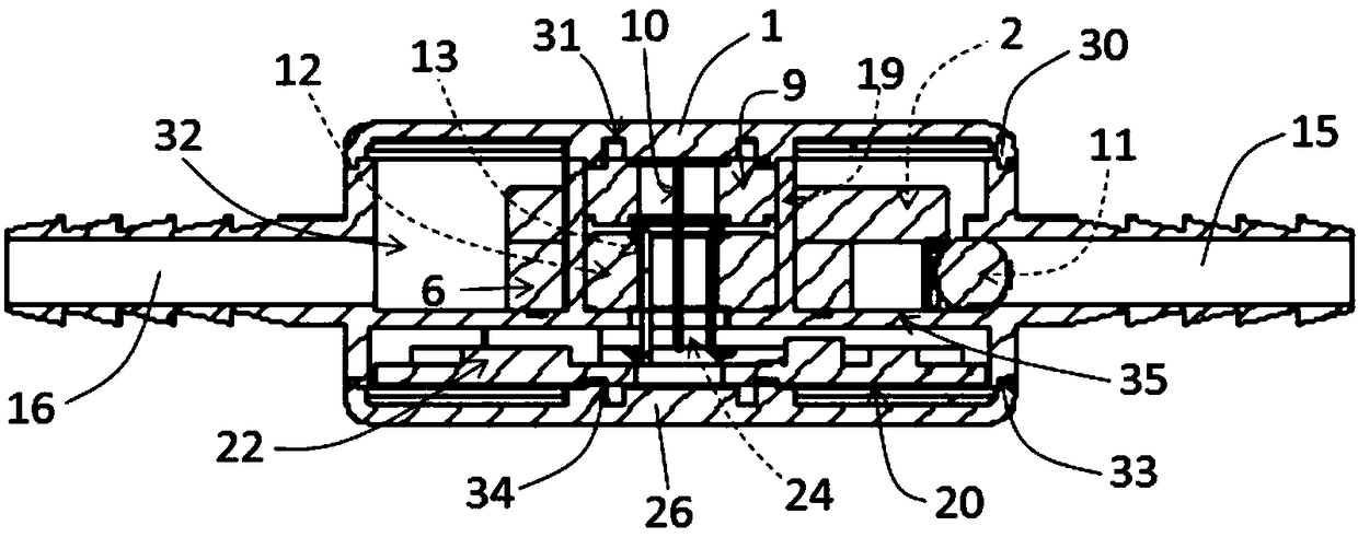 Self-powered valve adjustable in pressure difference for surgery department