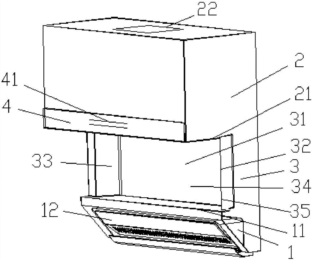 Kitchen ventilator with storage space