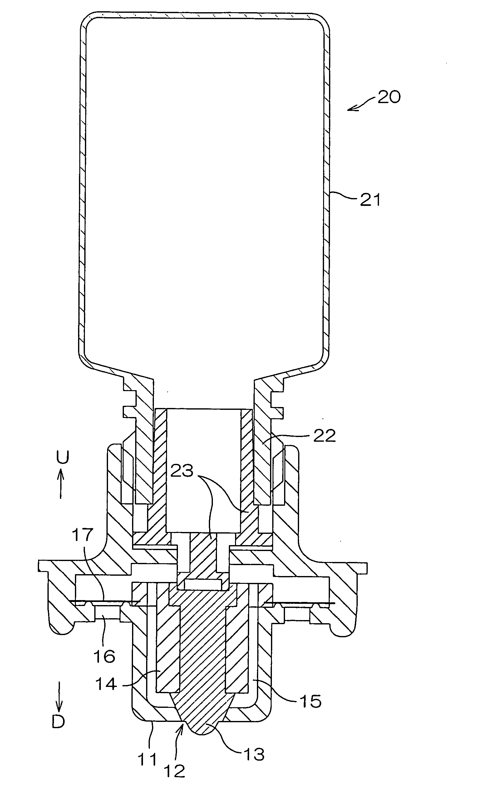 Discharge member and container provided with the same