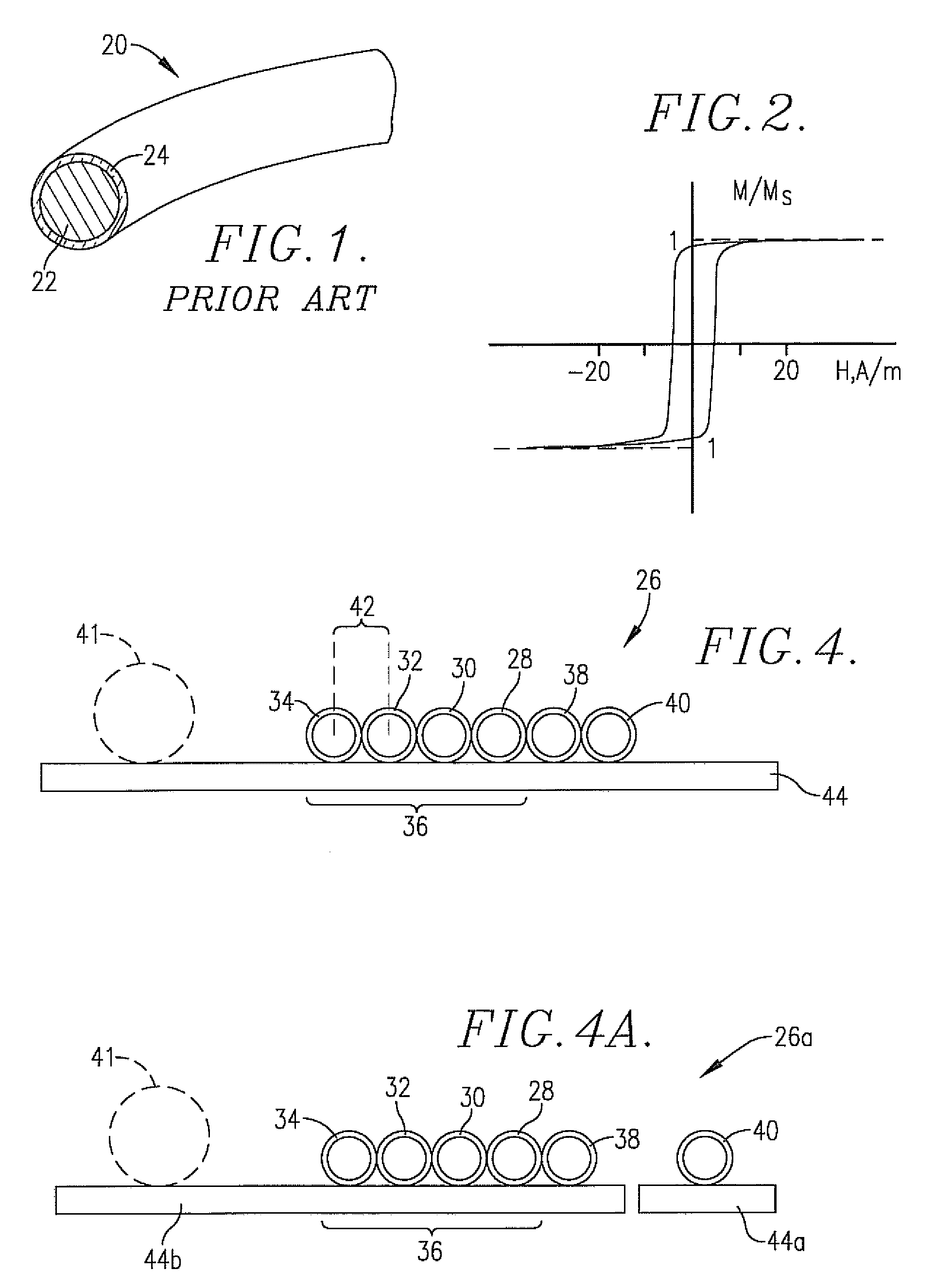 Magnetic element temperature sensors