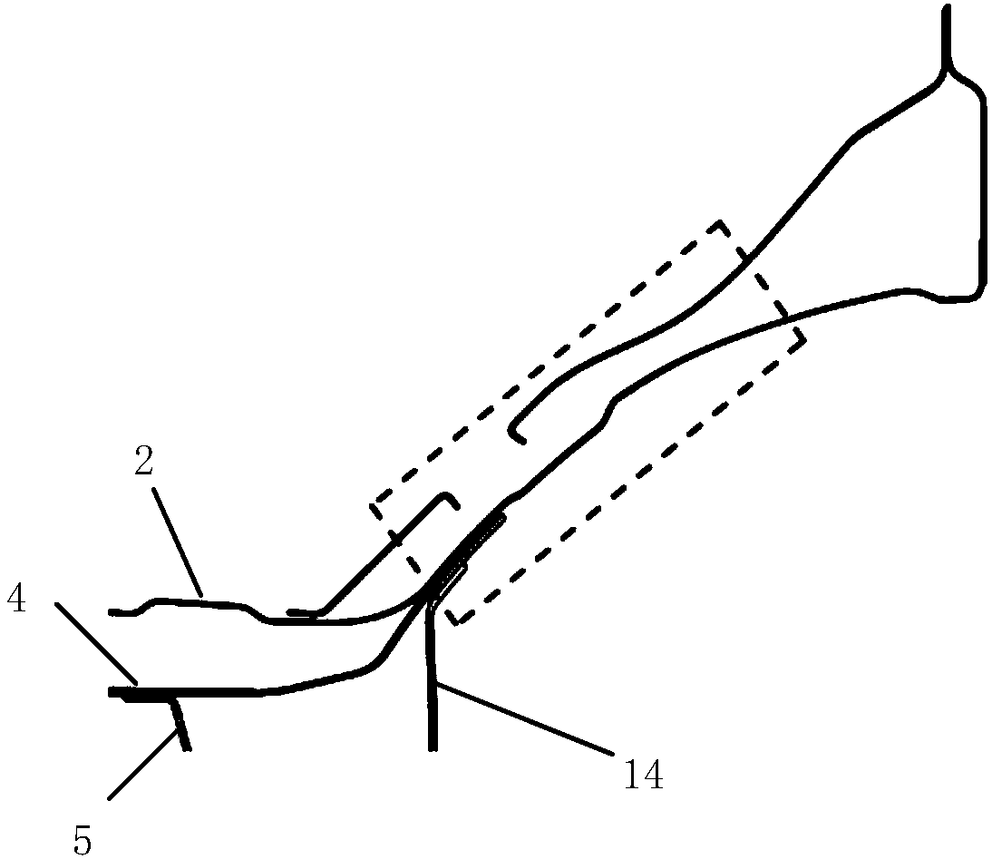 Automobile front automobile body frame component