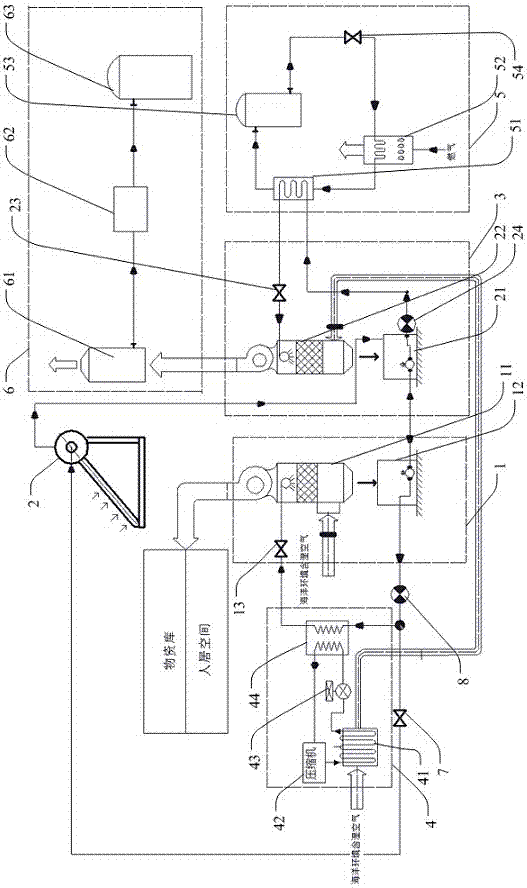 Island air water extracting device and water extracting method thereof