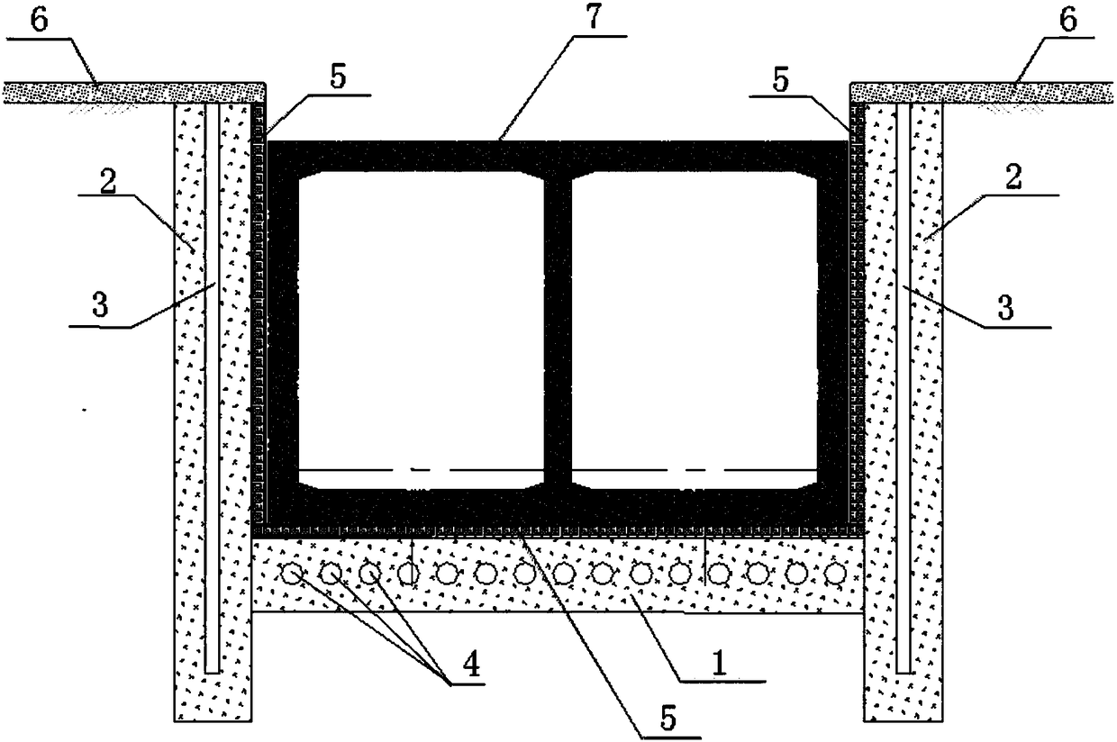 Open-cut tunnel water-stop structure and construction method for protecting groundwater environment