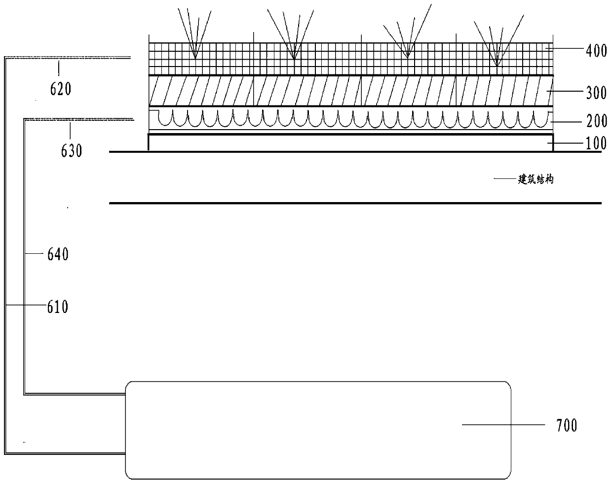 Green flat pitched roof system and construction method