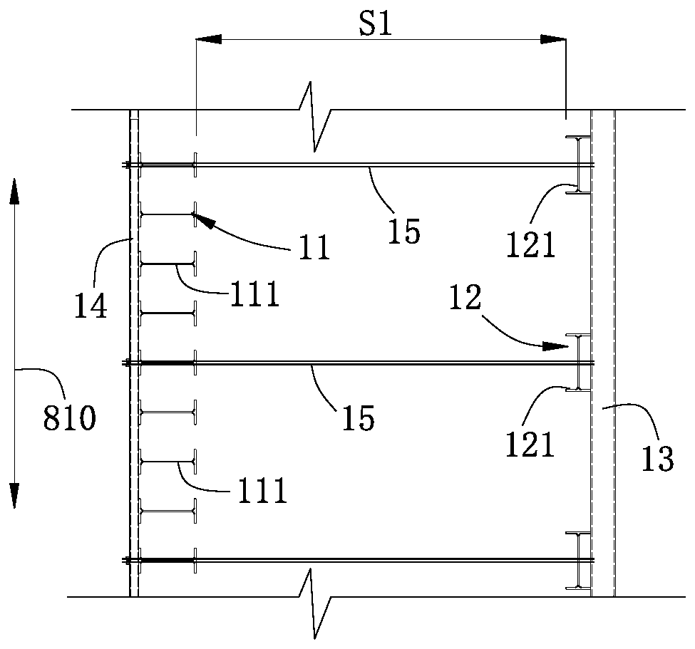 Deep anchor pull pile supporting system and construction method thereof