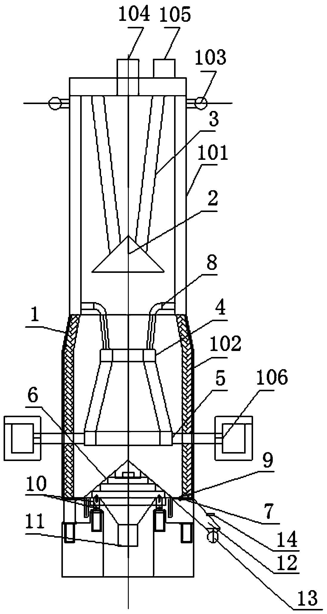 Dry deslagging and dry distillation furnace for small oil shale grains