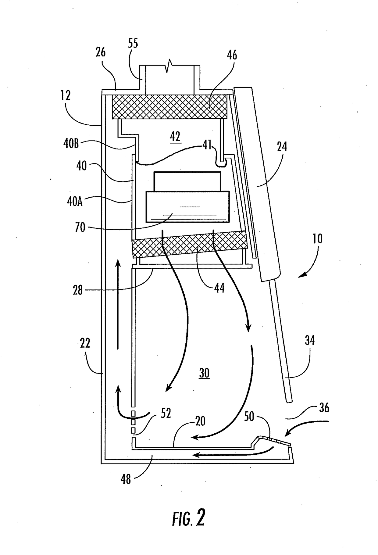 Laboratory work cabinet with filter mounting mechanism