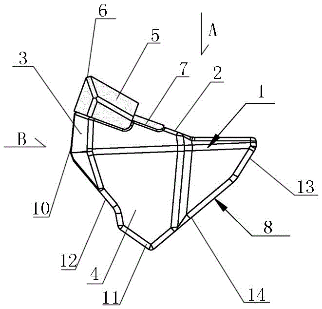 Tooth head structure of stone crusher