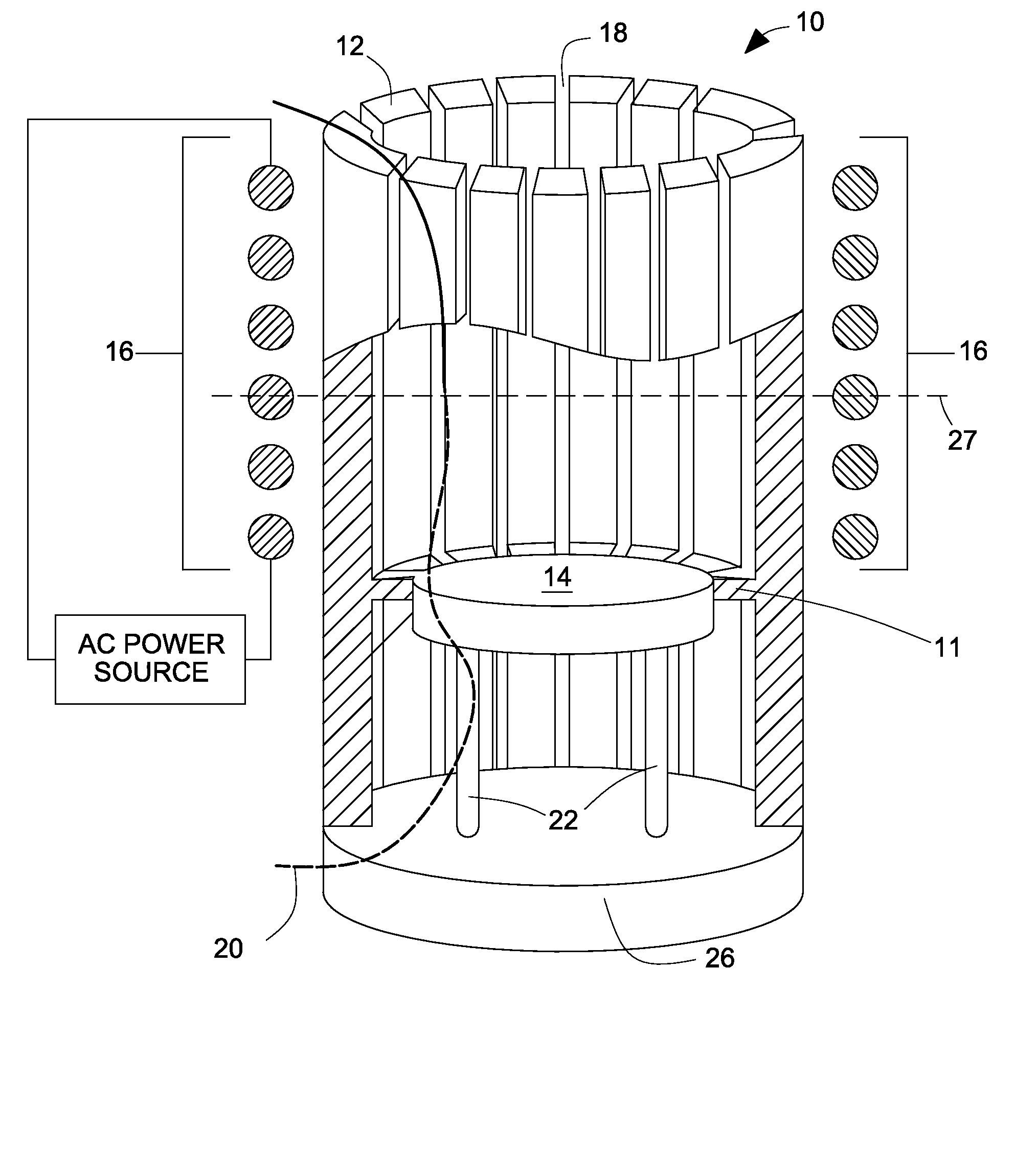 Cold crucible induction furnace