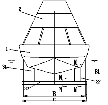 Water surface single-body unmanned boat with two water-jet propellers