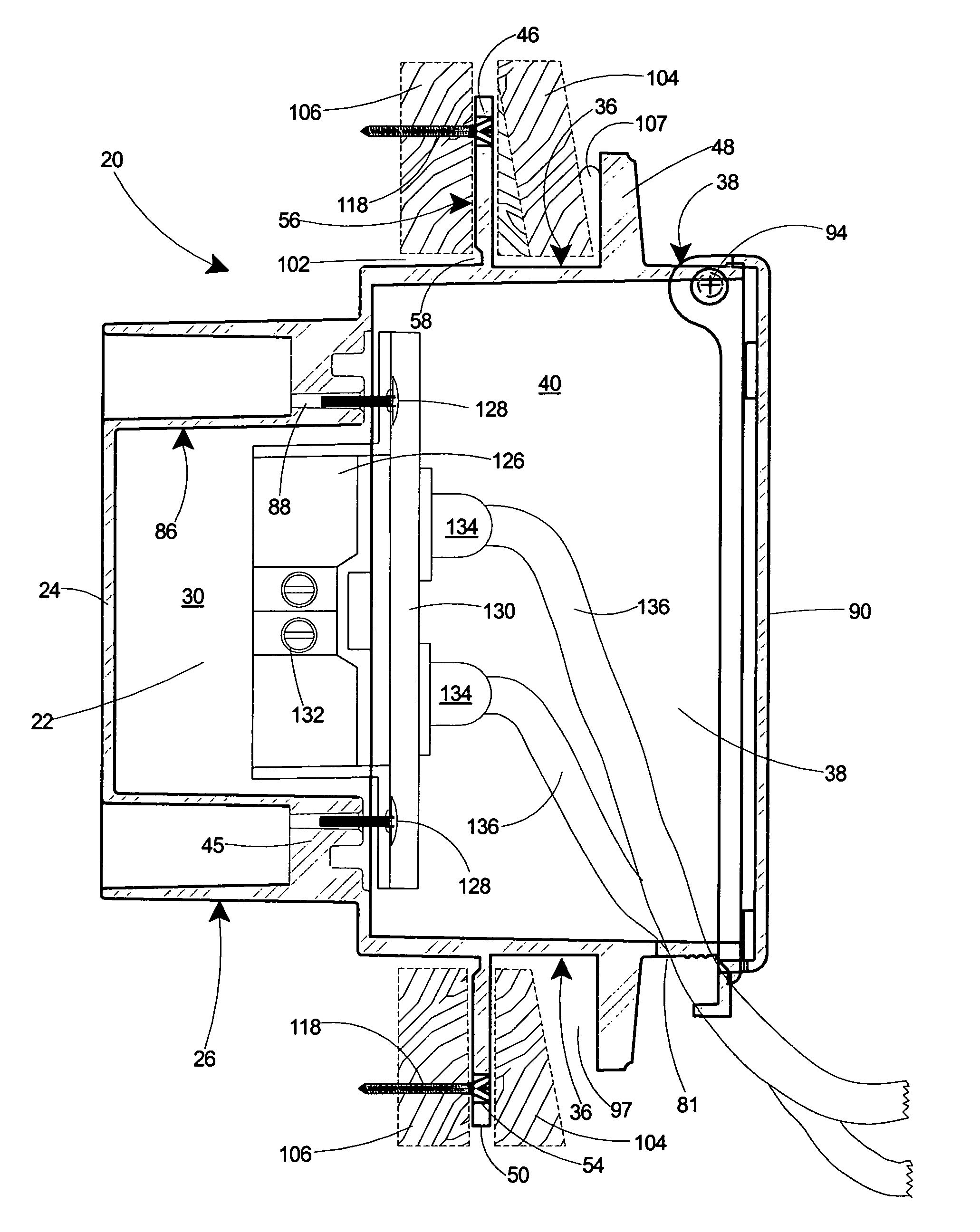 Rainproof recessed outlet box