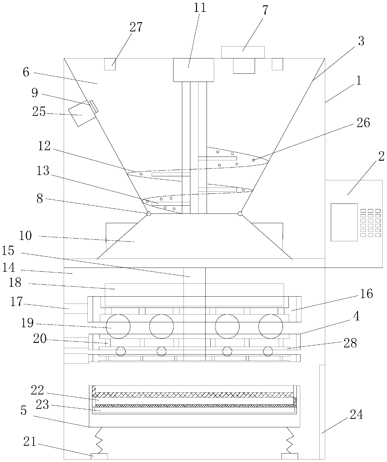 Soil sample grinding and screening device