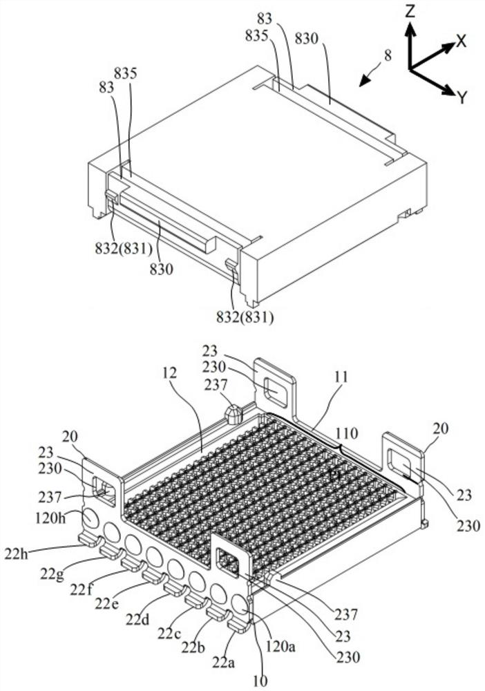 Socket, IC package, and method for mounting contact piece to connector housing