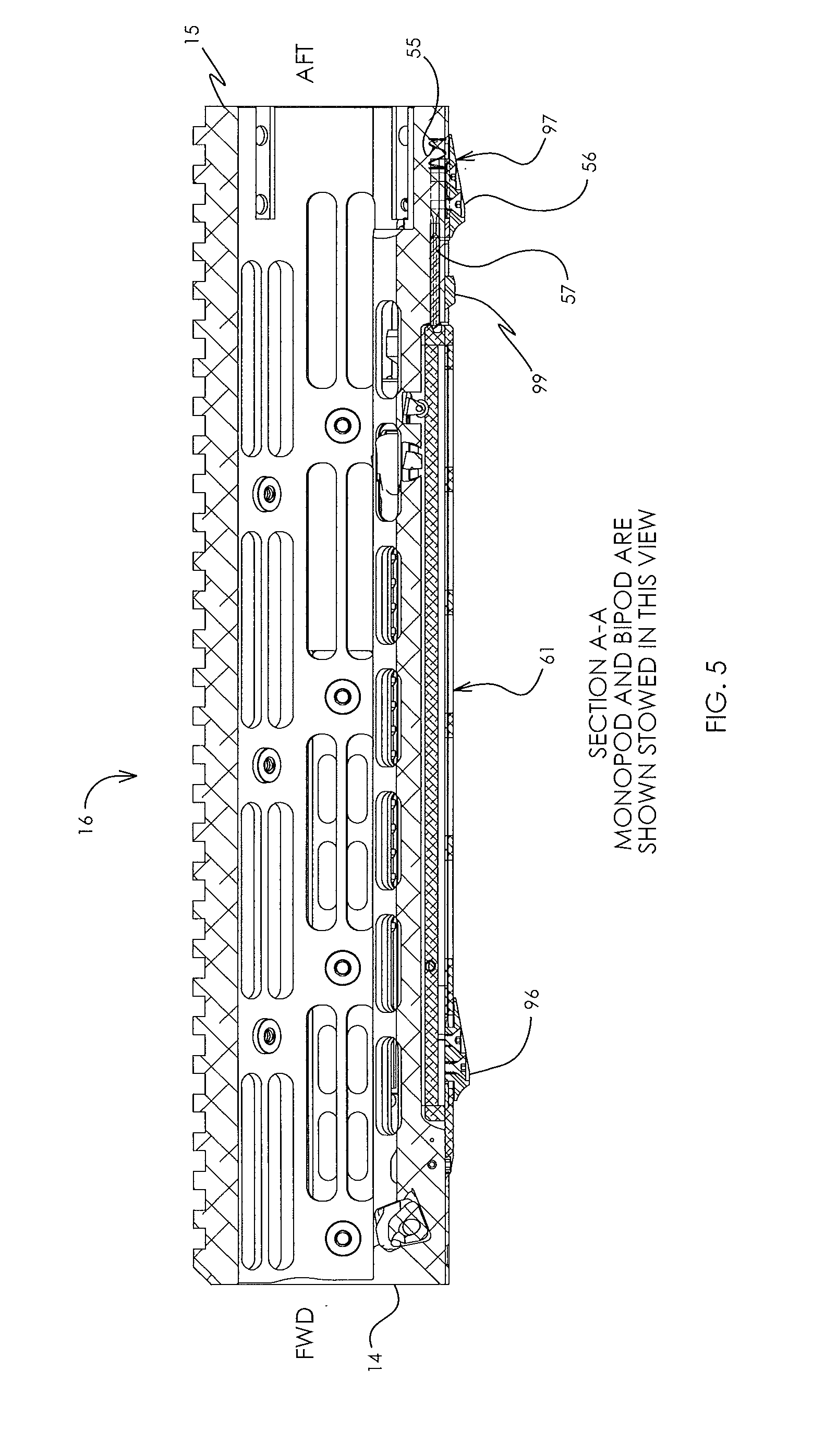 Handguard with integrated pod and firearm