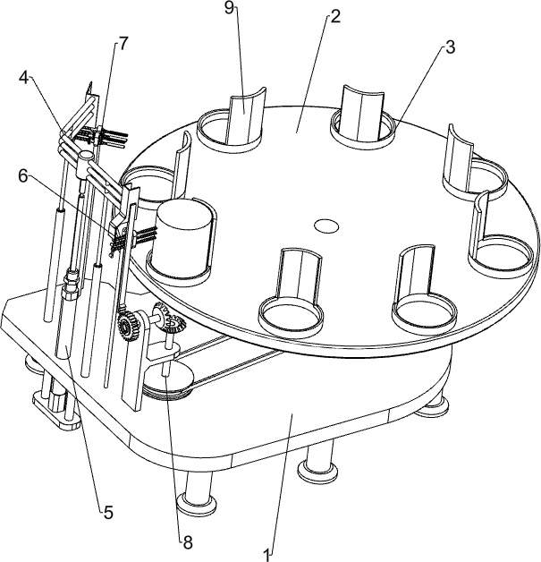 A device for punching outlet holes of purple sand teapots for pottery crafts