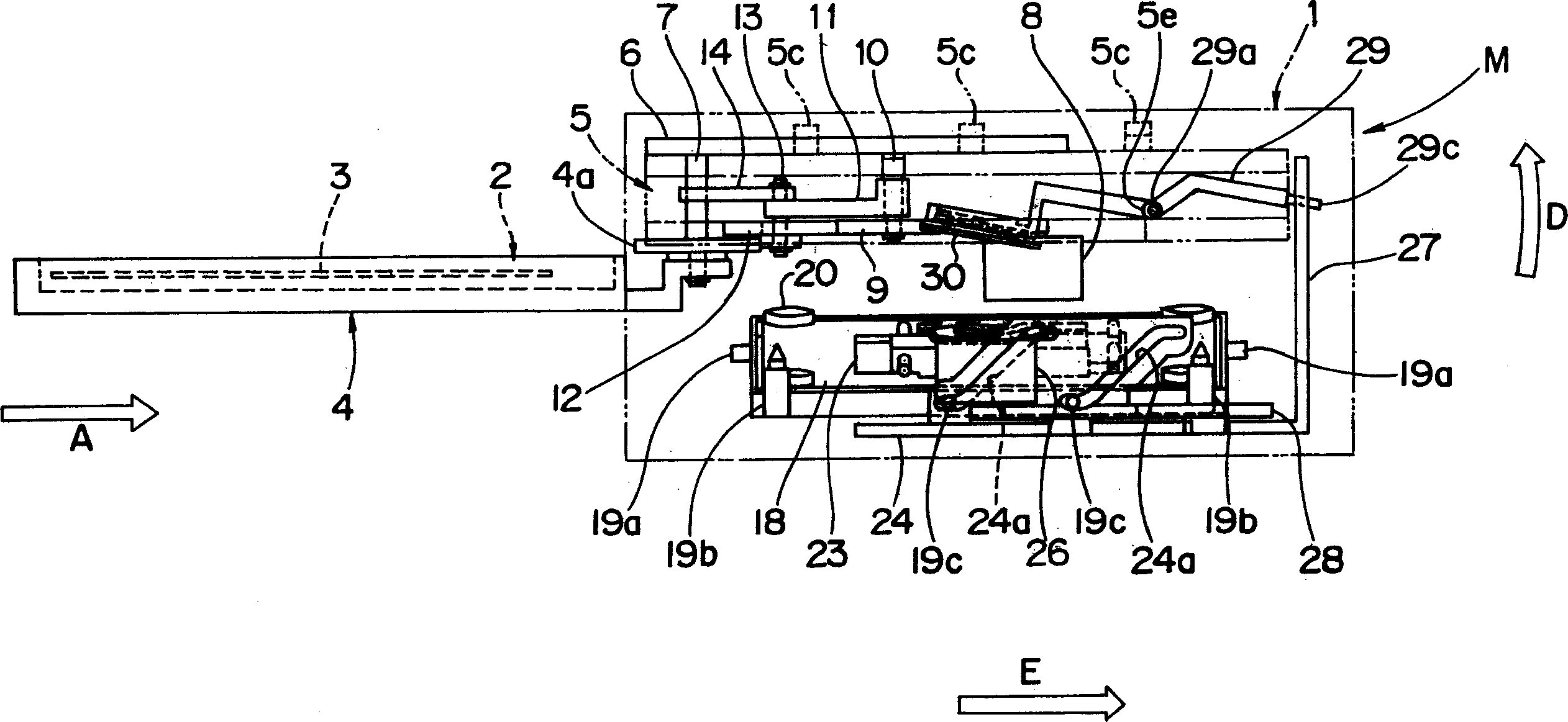 Disk conveying device and disk apparatus having the same