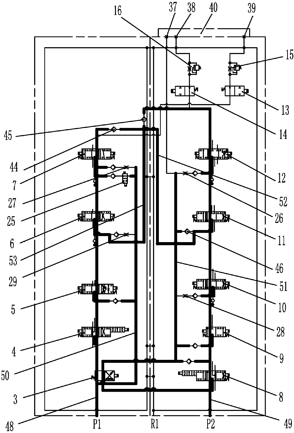 Multi-way control valve for hydraulic excavator