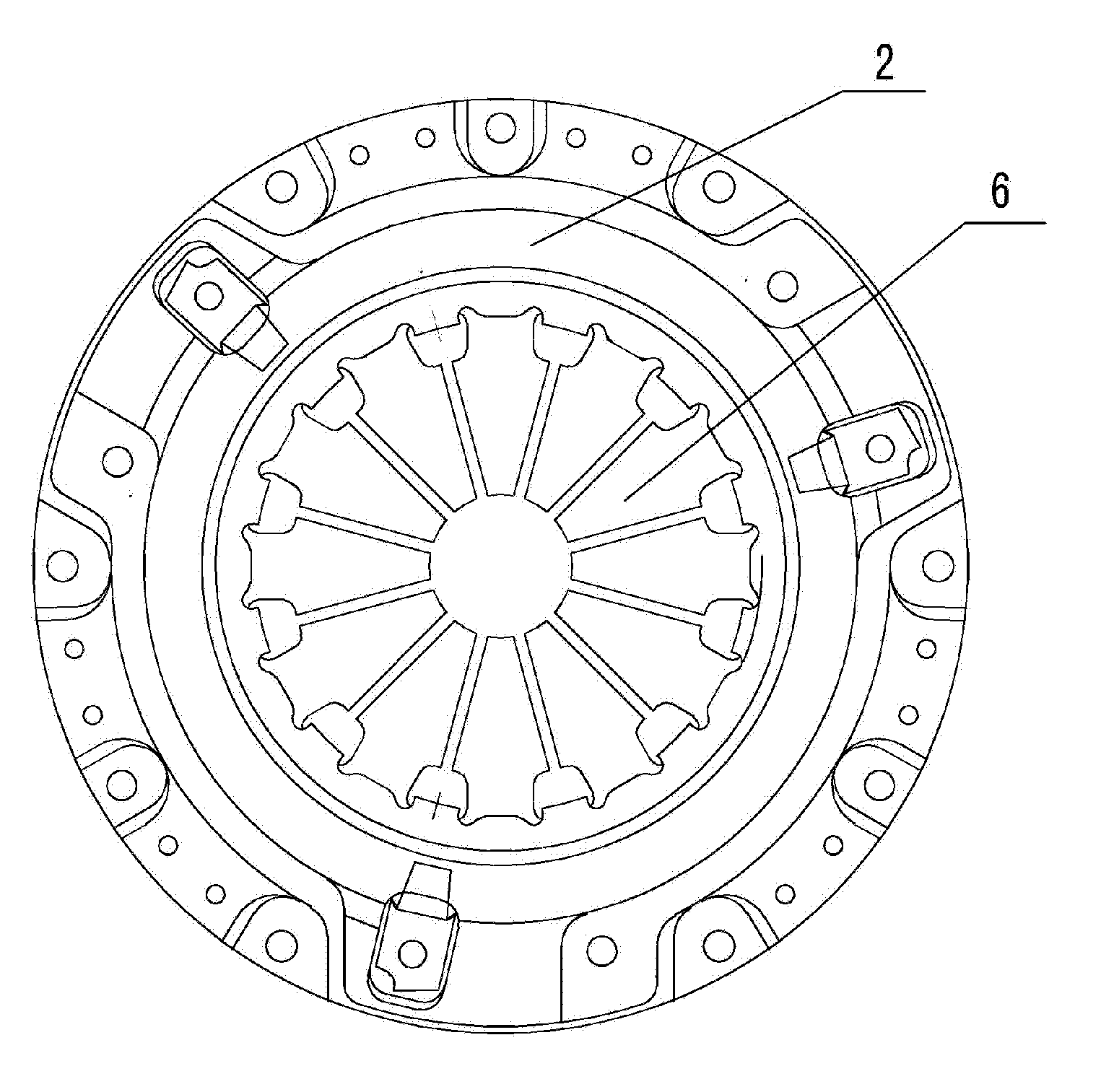 Separation finger jumping correction and detection device for automobile diaphragm spring clutch