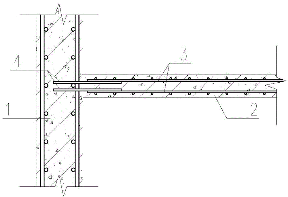 Device for connecting shear wall and concrete floor in construction structure and arranging method thereof