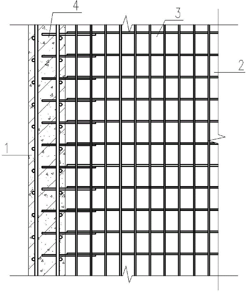 Device for connecting shear wall and concrete floor in construction structure and arranging method thereof