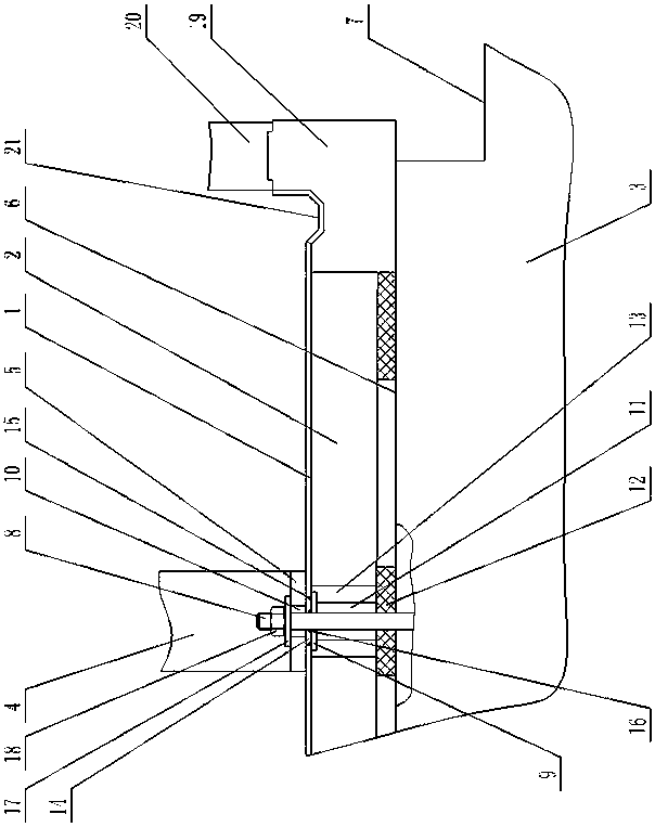 Stainless steel panel adiabatic foundation floor with embedded foundation bolt